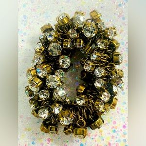 RHINESTONE Clear Heavy Cluster Stretch J Crew Bracelet